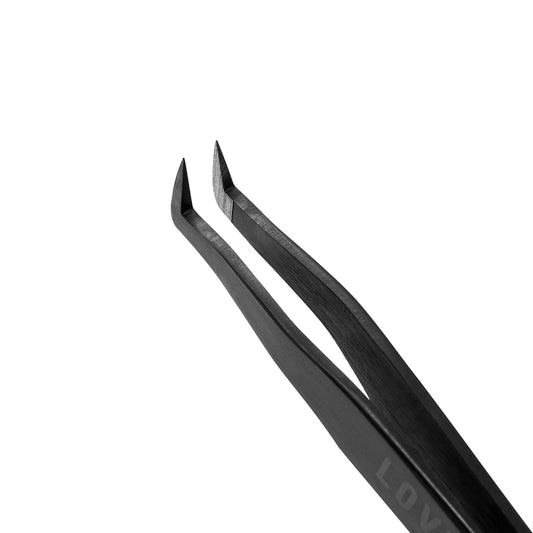 Eyelash Extension Tweezers NanoFiber Lovely, Grace Elegante Black series, Mini Boot
