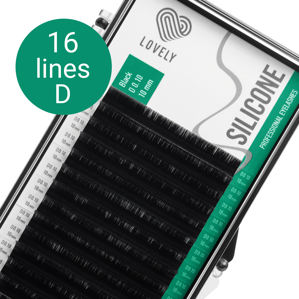 Eyelash extensions "Silicone" Lovely New - 16 lines - MIX Length (8-15mm)
