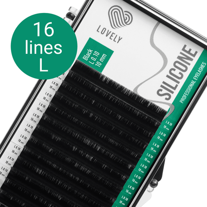 Eyelash extensions "Silicone" Lovely New - 16 lines - MIX Length (8-15mm)